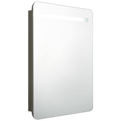 Armadietto Bagno Con Specchio E Led Antracite 60x11x80 Cm - Foto 1