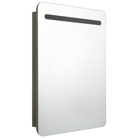Armadietto Bagno Con Specchio E Led Antracite 60x11x80 Cm - Foto 2