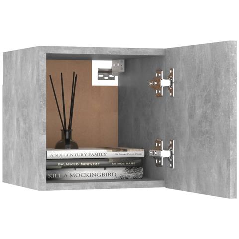 Comodino Grigio Cemento 30,5x30x30 Cm In Truciolato - Foto 2