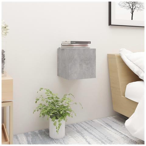 Comodino Grigio Cemento 30,5x30x30 Cm In Truciolato - Foto 8