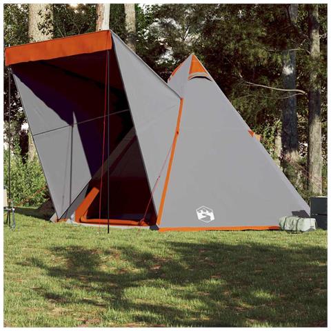 Tenda Familiare Tipi 6 Persone Grigia e Arancione Impermeabile - Foto 1