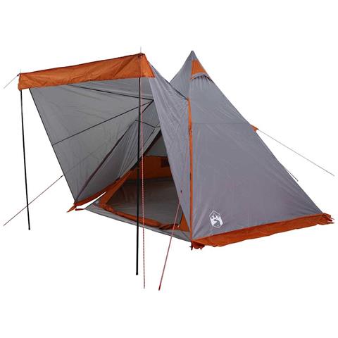 Tenda Familiare Tipi 6 Persone Grigia e Arancione Impermeabile - Foto 2