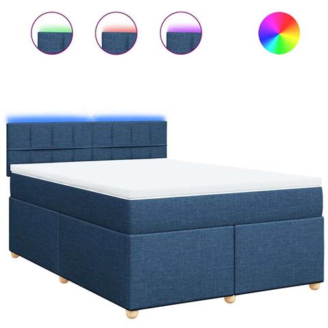 Giroletto a Molle con Materasso Blu 140x190 cm in Tessuto - Foto 1