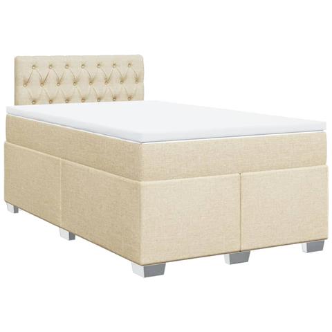 Giroletto a Molle con Materasso Crema 120x190 cm in Tessuto - Foto 1