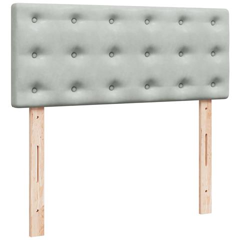 Pouf Letto con Materasso Grigio Chiaro 120x190 cm in Velluto - Foto 9