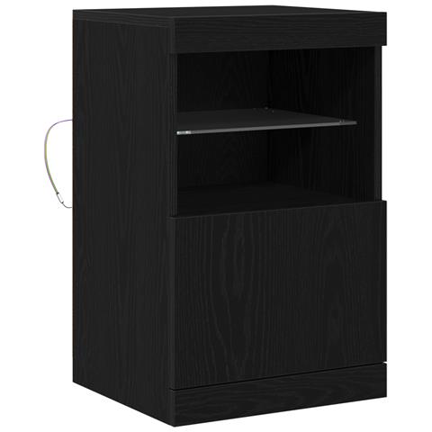 Mobile con luci LED Rovere Nero 41x37x67 cm - Foto 1