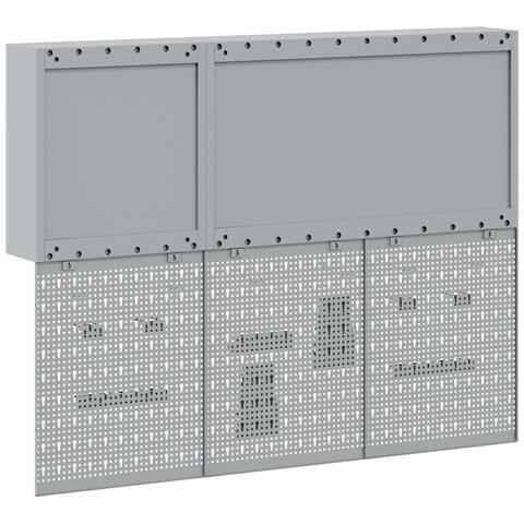 Set da 5 Pezzi di Armadio per Utensili e Pannello Magnetico da Montare a Muro in Metallo Nero - Foto 9