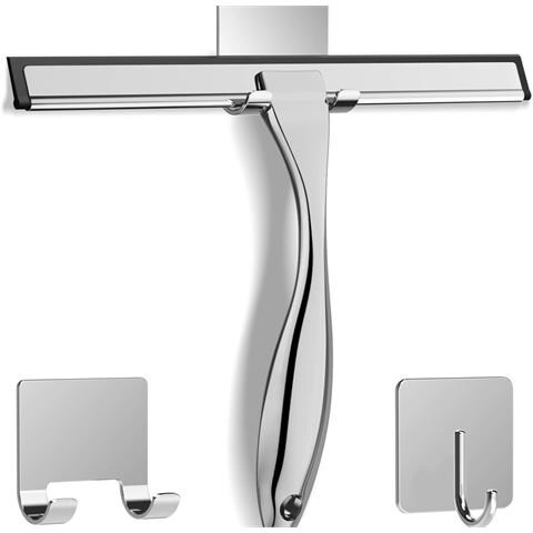 Set Tergivetro In Acciaio Inossidabile Con Manico Lungo E Ganci - Argento 10 Pollici - Foto 1