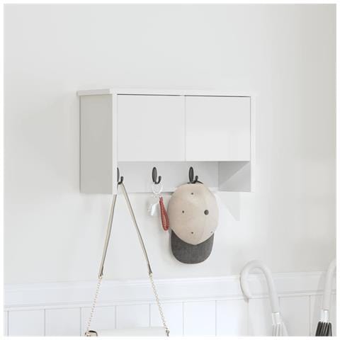 Appendiabiti a muro Bianco 50 x 20 x 30 cm Legno multistrato - Foto 2