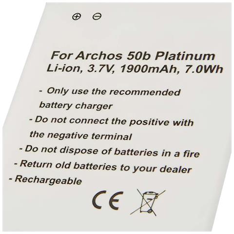 Batteria Di Ricambio Per Archos 50b Platinum Li-ion 3.7v 1900mah - Foto 2