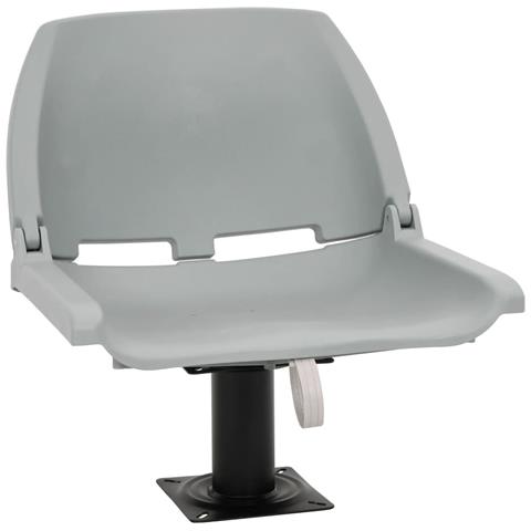 Set Sedile Barca Pieghevole 2pz Senza Cuscino Grigio 48x51x41cm - Foto 1