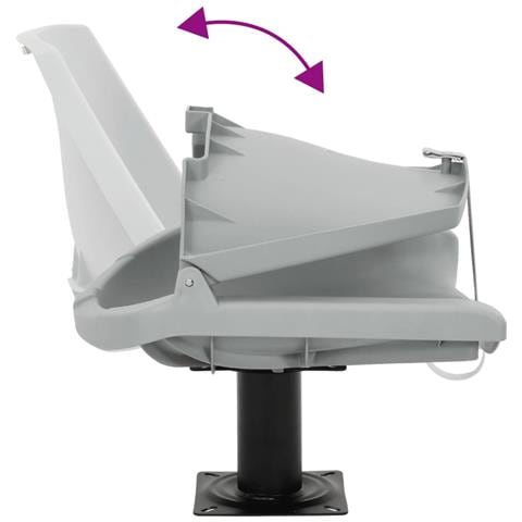 Set Sedile Barca Pieghevole 2pz Senza Cuscino Grigio 48x51x41cm - Foto 9