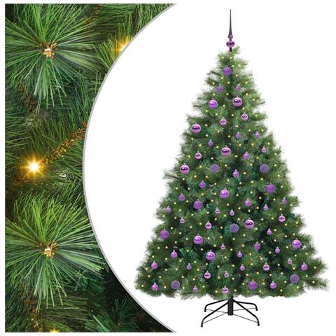 Albero di Natale artificiale con 300 LED Verde 180 cm PE e PVC - Foto 1