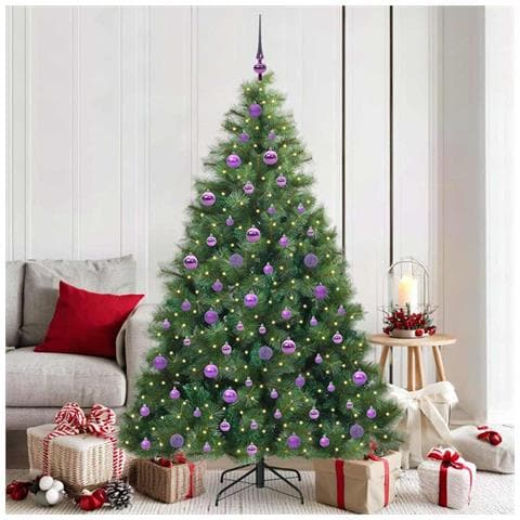 Albero di Natale artificiale con 300 LED Verde 180 cm PE e PVC - Foto 2