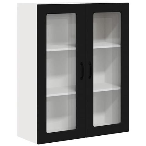 Pensile cucina Nero 80 x 31 x 100 cm Legno multistrato - Foto 1