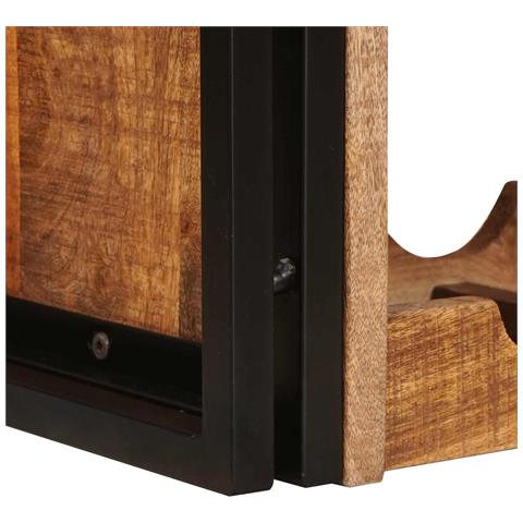 Portabottiglie 100 x 45 x 33 cm Legno di Mango Grezzo Massiccio - Foto 9