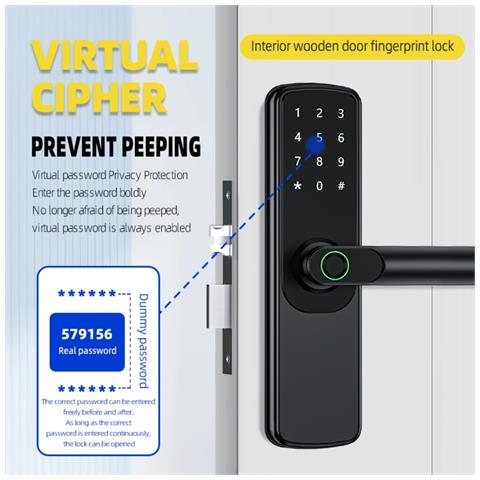 Serratura Intelligente Per Porta Con Impronta Digitale - App, Impronta Digitale, Password, Scheda E Chiave - Foto 2