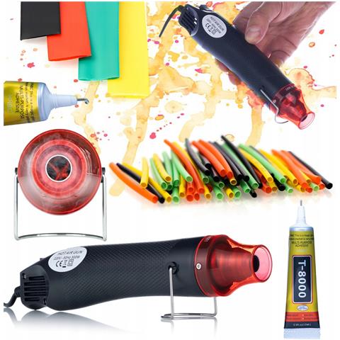 Mini Pistola Termica Hot-air 300w - Set Con Colla Universale T-8000 15ml E 164 Tubetti Termorestringenti | Precisione E Versatilità - Foto 1