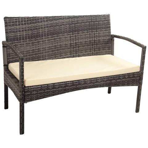 Panchina In Rattan Grigio 110x55x85h Cm - Foto 1