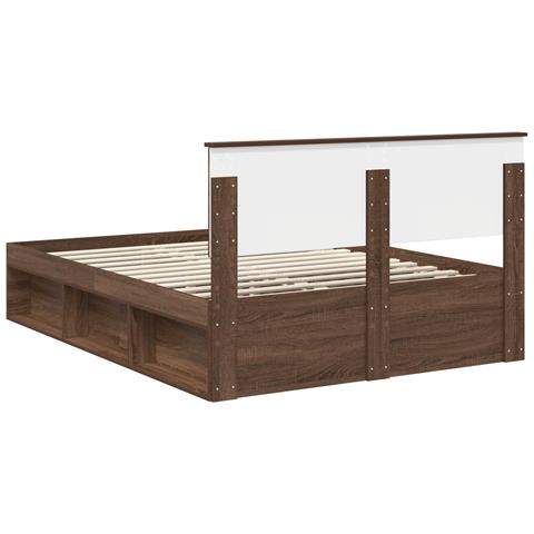 Struttura del letto con testiera Rovere Marrone 140 x 200 cm - Foto 9