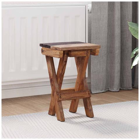 Pouf Naturale 30 x 30 x 48 cm Legno massello di recupero - Foto 2