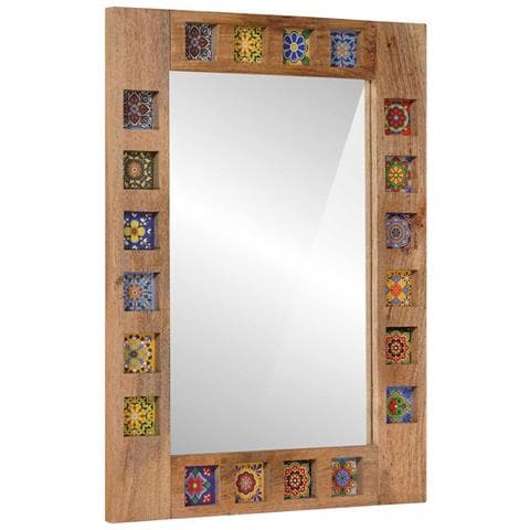 Specchio da bagno con archiviazione Naturale 50 x 70 x 3 cm - Foto 1