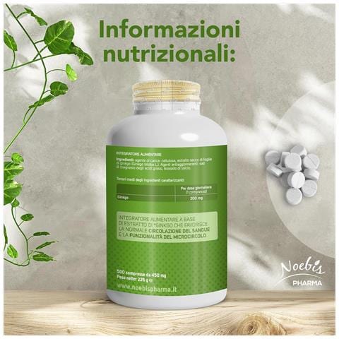 Ginkgo Biloba 500 Compresse - Estratto Secco di Foglie - Microcircolo e Circolazione - Foto 2