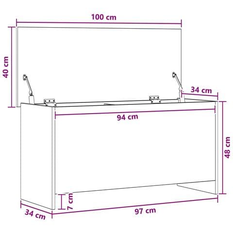 Cassa di stoccaggio Rovere Nero 100 x 40 x 50 cm - Foto 7