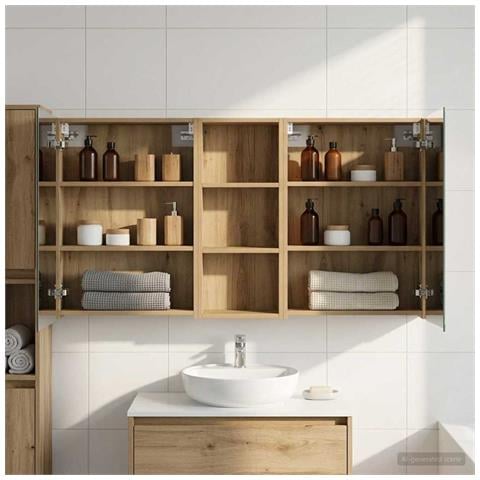 Set di Armadi da Bagno con lo scaffale 3 pcs 130 x 14,5 x 70 cm - Foto 2