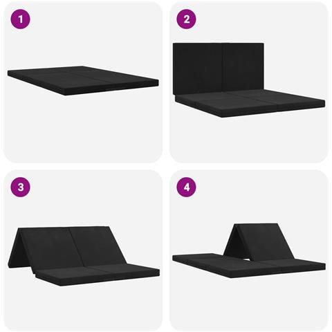 Divano Letto Pieghevole 140 x 67 x 45 cm Nero - Foto 9