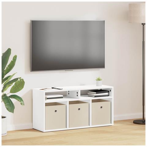 Lowboard con cassetto Bianco 87 x 27,5 x 43 cm - Foto 2