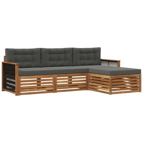 Set di divani da esterno con cuscino Naturale e Antracite - Foto 1
