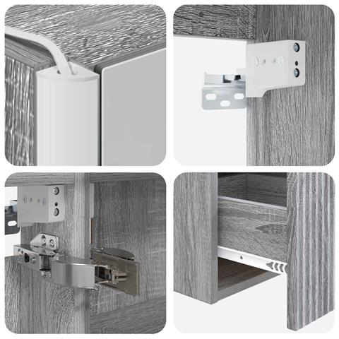 Set di Armadi da Bagno 4 pcs Sonoma grigio Legno ingegnerizzato - Foto 9