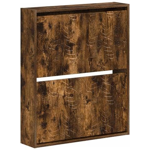 Mobiletto per Scarpe da Muro DELFT 71 x 17 x 86 cm Rovere Fumo - Foto 1