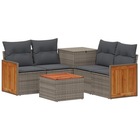 Set di divani 8 pz Grigio e Grigio Scuro - Foto 1