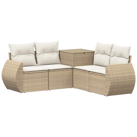 Set di divani 5 pz Beige e Bianco Crema - Foto 1