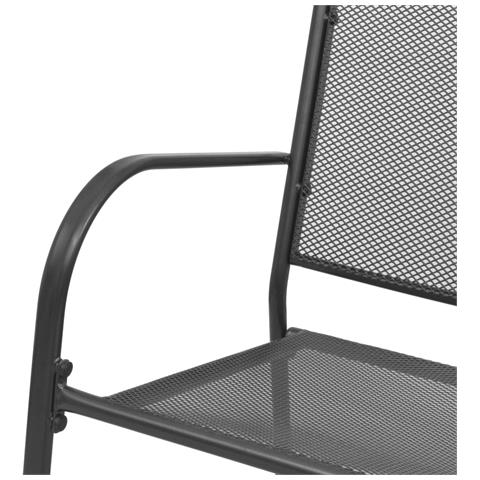 Panchina da Giardino 108 cm Acciaio e Rete Antracite - Foto 2