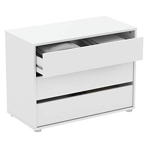 Demeyere Comò Truciolare, Legno, Bianco Perla, W. 80 Cm X 79,6 X 39,6 58,1 Centimetri - Foto 2
