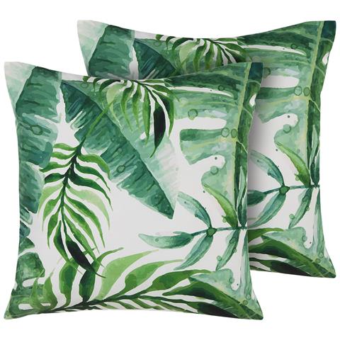 Set Di 2 Cuscini Da Esterno Stampa A Foglia Verde 45 X 45 Cm Pavelli - Foto 15