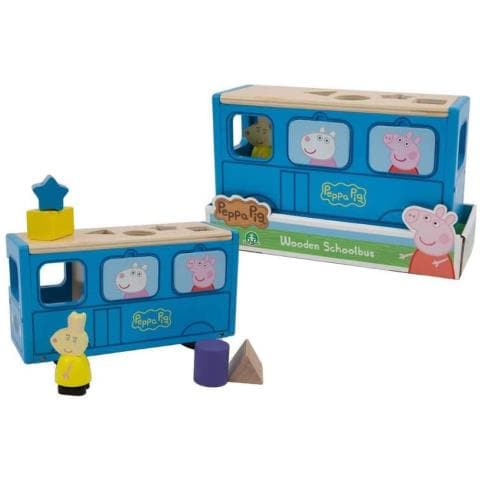Giochi-preziosi Peppa Pig Scuolabus In Legno Con Personaggio Incluso - Foto 1