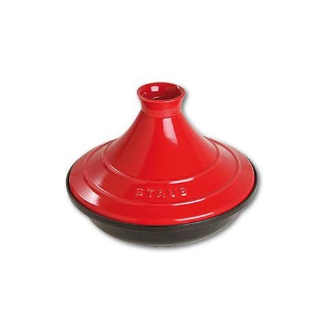 Tajine Pentola in Ceramica e Ghisa Diametro 28 cm Colore Nero e Rosso - Foto 1