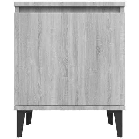 Comodino Con Gambe In Metallo Grigio Sonoma 40x30x50 Cm - Foto 2