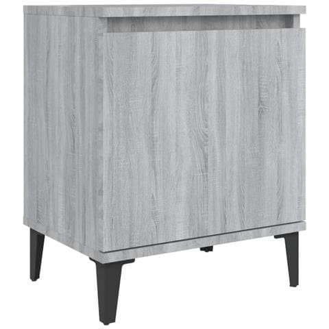 Comodino Con Gambe In Metallo Grigio Sonoma 40x30x50 Cm - Foto 1