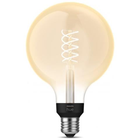Lampadina Led E27 Filamento White G125 7w Hue Bianco Caldo 2100k 198xø125 Mm - Foto 1
