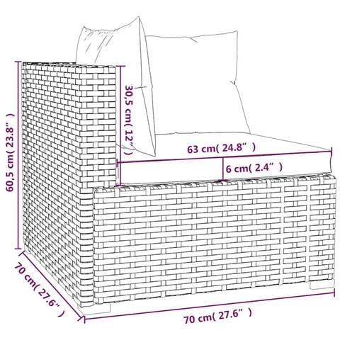 Set Divani Da Giardino 4 Pz Con Cuscini In Polyrattan Marrone - Foto 8