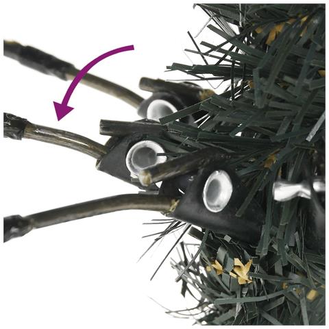 Albero Di Natale Artificiale Con Base Verde 240 Cm Pvc - Foto 2