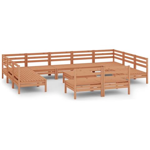 Set Divani Da Giardino 12 Pz Miele In Legno Massello Di Pino - Foto 1