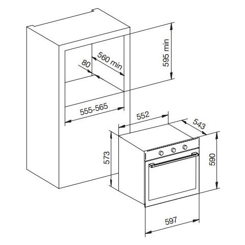 Forno Elettrico da Incasso GFX92NCS6 Capacità 64 L Multifunzione Termoventilato Potenza 2870 W Colore Nero Opaco - Foto 4