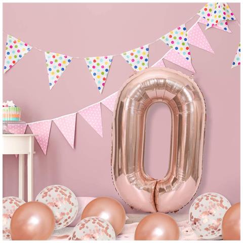 Palloncino Numero 102 Cm, Numero 0 - Rosa - Foto 8