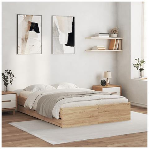 Giroletto Cassetti Rovere Sonoma 120x200 Cm Legno Multistrato - Foto 1